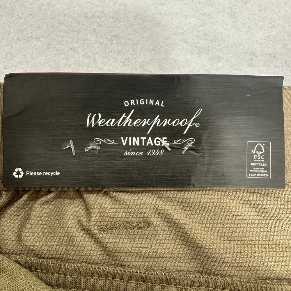 Weatherproof Vintage Men Tech Short 34 Tan Performance Active Stretch UPF 50 NWT